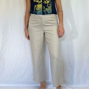 J. Jill Beige Wide-Leg Crop Stretch Pants